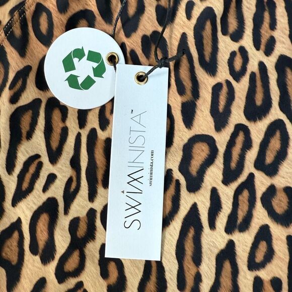 Swiminista Kids Swim heavenly RashGuard leopard top size 8 NWT - Picture 2 of 4
